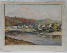 Joseph Edward Hennah Caerleon viewed from the other side of the river Watercolour Signed 27 x 37cm