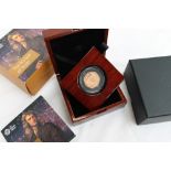 The Royal Mint - A Sir Isaac Newton 2017 UK 50p gold proof coin, boxed,