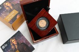 The Royal Mint - A Sir Isaac Newton 2017 UK 50p gold proof coin, boxed,