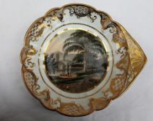 A Swansea porcelain dish of pointed circular form,