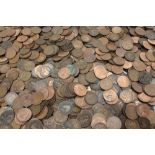 A large collection of copper pennies - 1911 - decimalisation