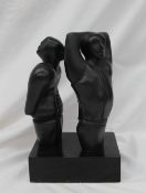 Peter Nicholas Stand and Stare (Man and Woman) Bronze Signed and Dated 1990 No.