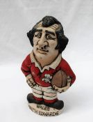 A John Hughes pottery Grogg of Gareth Edwards Grand Slam 1971, 76 & 78,