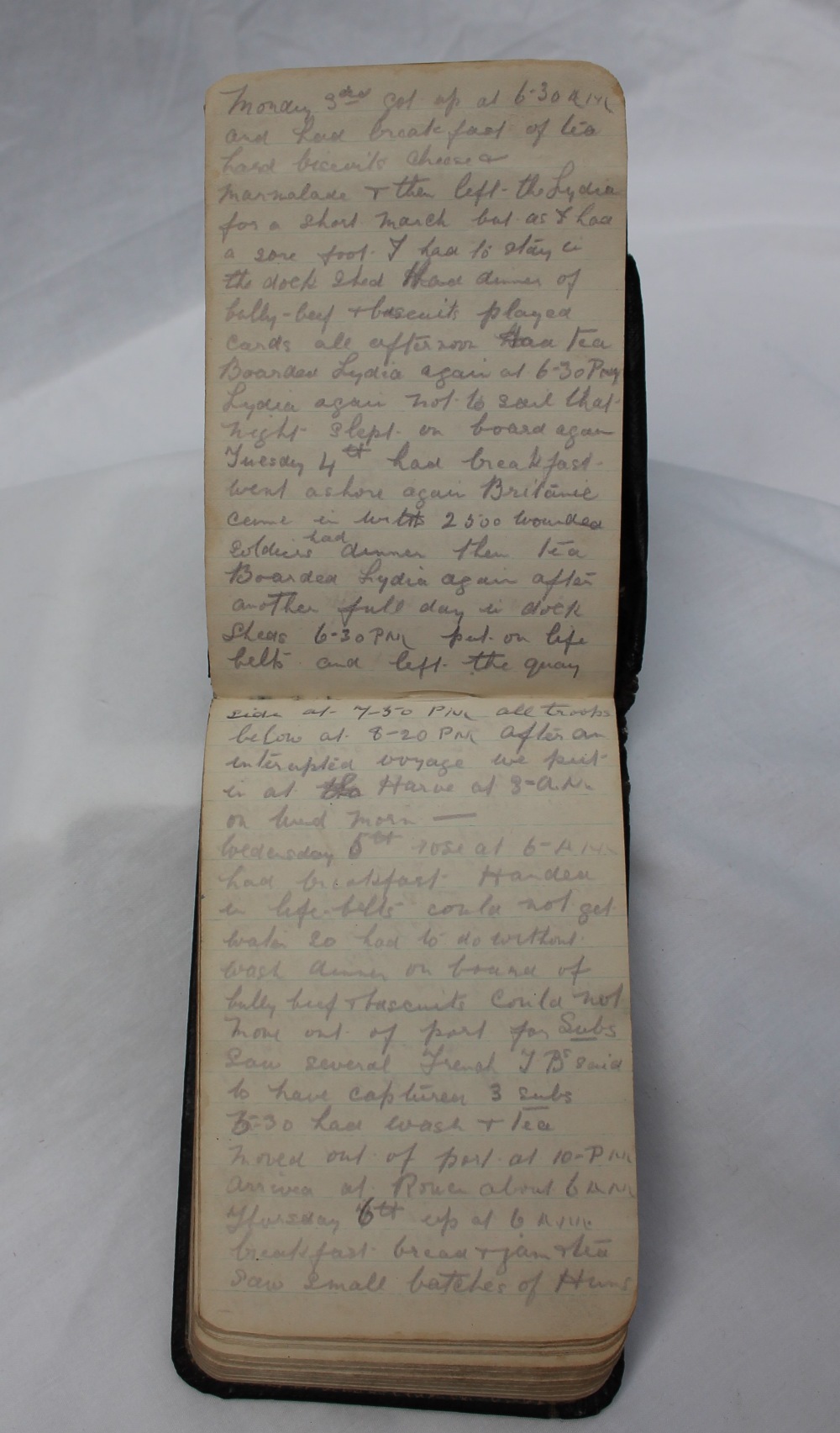 A WWI notebook issued to W. B. Reynolds 1323, Cheshire Field RE with his notes from Fri. - Image 4 of 7