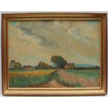 McKay Farmland Scene Oil on board Signed 50 x 68cm Whitgift Gallery label verso