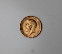 A George V gold half sovereign,