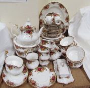 A Royal Albert old Country Roses pattern part tea and dinner service