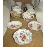 A Royal Crown Derby posies pattern part tea set and other dishes