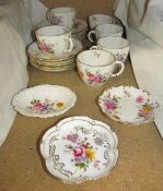 A Royal Crown Derby posies pattern part tea set and other dishes