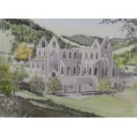 J Vallis Tintern Abbey Watercolour Signed Together with a large collection of pictures and prints