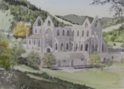 J Vallis Tintern Abbey Watercolour Signed Together with a large collection of pictures and prints