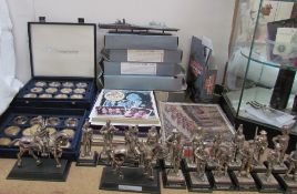 A collection of Royal Hampshire military models together with Westminster coins,