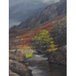 James McDougall A river through a valley Oil on canvas Together with two prints