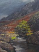 James McDougall A river through a valley Oil on canvas Together with two prints