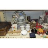 A Japanese part tea set, together with epns goblet, tankard, coin, Capodimonte plate,