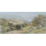 Arthur Miles The Garth Mountain Watercolour Signed and label verso