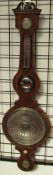 A George III mahogany banjo barometer, with a silvered hydrometer, convex mirror,