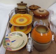 A Shelley two tier cake stand together with a Shelley banded vase,