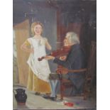 19th century British School The Music Lesson Oil on board Together with a picture of the Cutty Sark