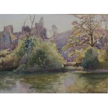 Donald H Floyd Chepstow castle Watercolour Signed and dated 1920