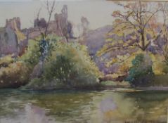 Donald H Floyd Chepstow castle Watercolour Signed and dated 1920