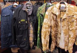 A Bench padded jacket together with a Barbour jacket, a Stormcloth jacket,
