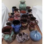 A collection of Ewenny pottery jugs,