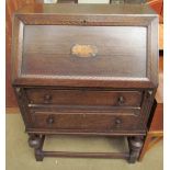 A 20th century oak bureau,