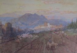 Henry O Bauer Granada Watercolour Together with another watercolour and a collection of prints and