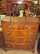 A Victorian mahogany chest with two short and three long drawers on bracket feet together with a