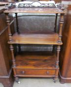 A Victorian rosewood whatnot,