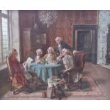 After A Schroder An interior scene A print Together with a companion,