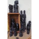 A collection of African hardwood figures