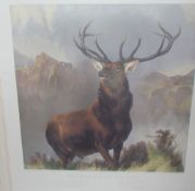 After Sir Edwin Landseer The Monarch of the Glen A print Together with a collection of prints