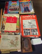 Olympic games souvenirs, together with cigarette cards,