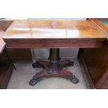 A William IV rosewood card table,