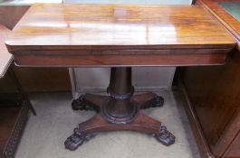 A William IV rosewood card table,