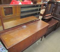 A teak dressing table together with an oak dressing table