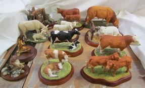 A collection of Border Fine Arts models including Cattle Breeds A1468 a pair of Simmental Calves,