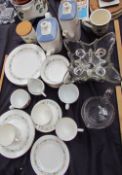 A Royal Doulton Pastorale pattern part tea and dinner set together with glasswares etc