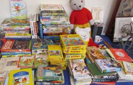 A large collection of children's books including Rupert The Bear annuals and books, Smasha annual,