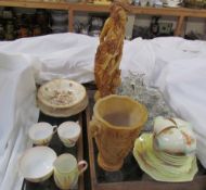 An Old Royal China foxglove decorated part tea set together with a Crown Ducal salad bowl and stand,