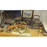 A horse racing related desk standish together with assorted electroplated wares,