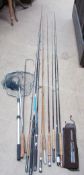A Shimano Twin Power Fly 10079 fishing rod together with a Ron Thompson Zensorflex fly rod,