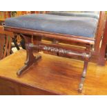 An Edwardian mahogany dressing table together with a Victorian stool with an upholstered top