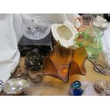 A 1960's glass bowl together with assorted glasswares etc