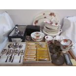A Royal Albert Centennial Rose pattern part tea set together with other part tea sets,