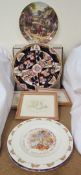 A Masons Ironstone Penang pattern plate together with Royal Doulton Bunnykins prints,