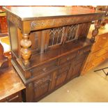 A 20th century oak court cupboard