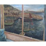 20th Century British School Harbour Scene Oil on canvas Together with three other paintings